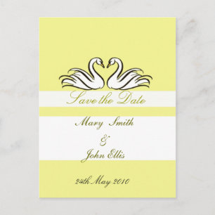 Save the Date mit einer Postkarte für Schwäne