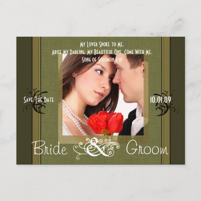 Save the Date mit Ihrem Foto Ankündigungspostkarte (Vorderseite)