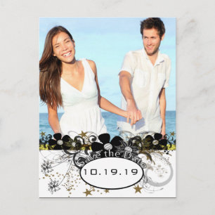 Save the Date mit IHREM Foto Gelb Jede Farbe Ankündigungspostkarte