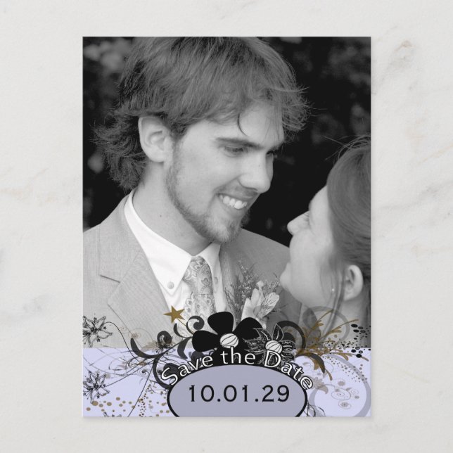 Save the Date mit IHREM Foto - Lavendel Ankündigungspostkarte (Vorderseite)