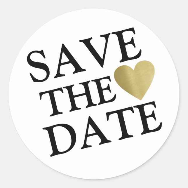 Save the Date mit klassischem Rundstock Runder Aufkleber (Vorderseite)