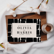 Save the Date mit minimaler Grafik Schwarz/Weiß