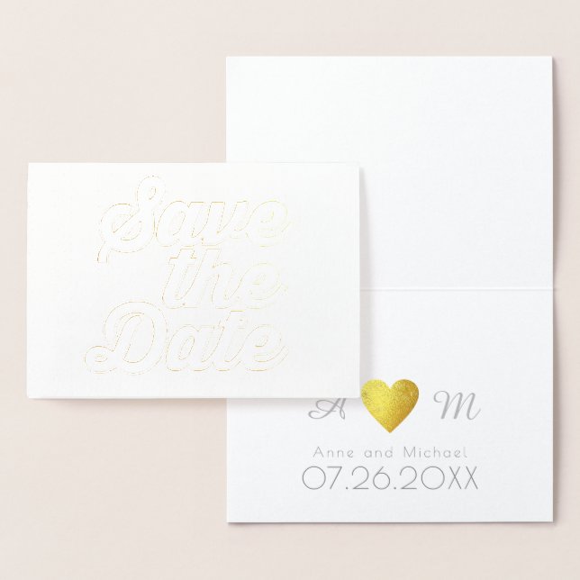 Save the Date mit Monogramm Hochzeit Folienkarte (Anzeige)