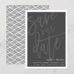 SAVE THE DATE mit Pinselschrift gezeichnetes Skrip Einladung