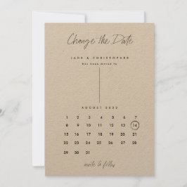 Save The Date Modern calendar Kraft change the date