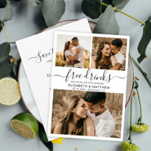 Modern Free Drinks Script Photo Collage Mariage
