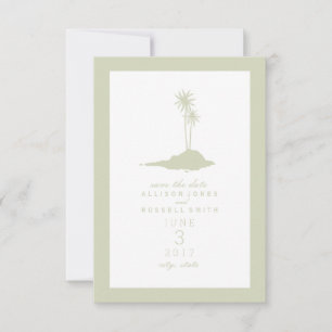 Save The Date Modern Island Beach Mariage Économisez La Date - V