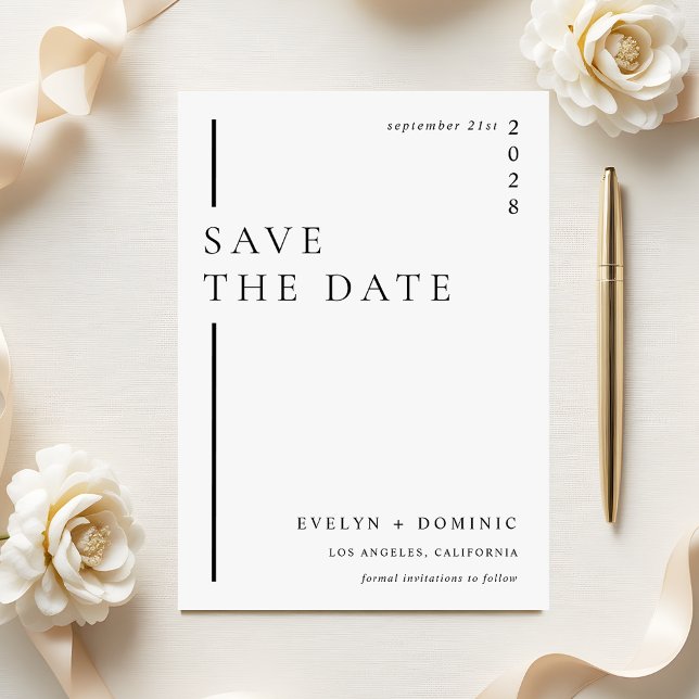 Save The Date Modern Minimalist Formal Wedding Announcement (Créateur téléchargé)