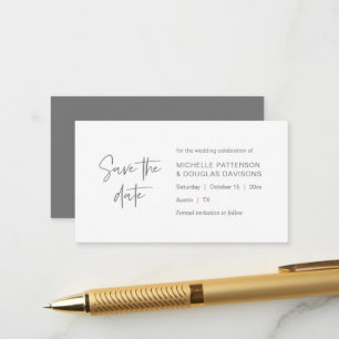 Save the Date, modern minimalistisch dunkelgrau Begleitkarte
