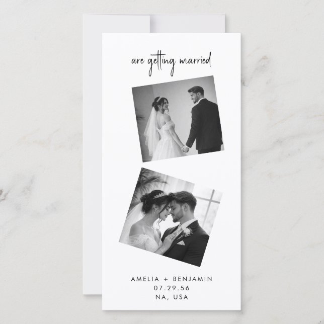 Save The Date Modern Photo Collage Wedding Bookmark  (Devant)