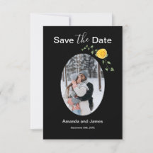 Modern Photo Yellow Rose and Vine Black