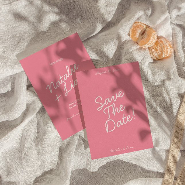 Save The Date Modern Pink Whimsical Summer Fun Wedding (Créateur téléchargé)
