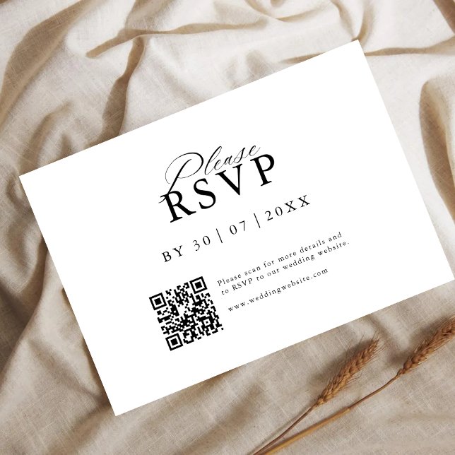 Save The Date Modern QR Code Website RSVP Card (Créateur téléchargé)