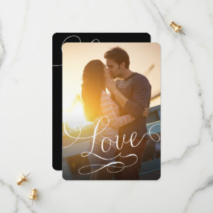 Save The Date Modern Script Love Romantic Photo Enregistrer La D