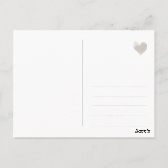 Save the date - modern, watercolor pink orange postkarte (Rückseite)