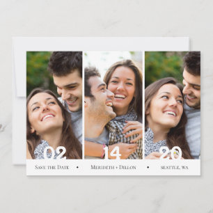 Save The Date Moderne 4 Photo Collage Simple tendance