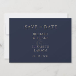 Save The Date Moderne Bleu Simple Nettoyage Mariage minimal
