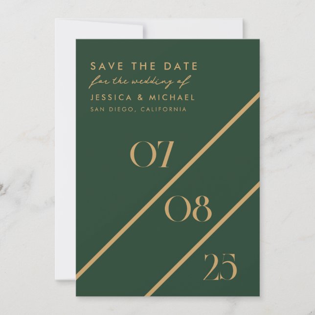 Save The Date Moderne Chic Mariage Date Enregistrer la date (Devant)