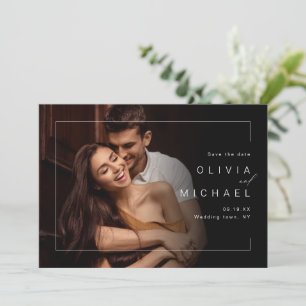 Save The Date Moderne chic minimaliste photo mariage à retenir l