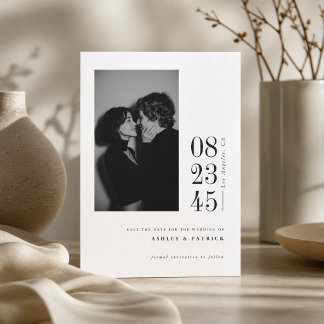 Save The Date Moderne Date Photo En Gras Enregistrer La Date En 