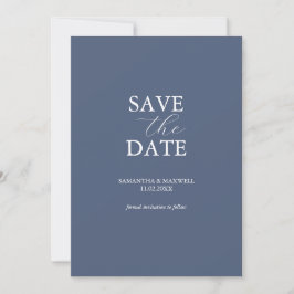 Save The Date Moderne Économiser La Date Minimaliste Bleu Marine