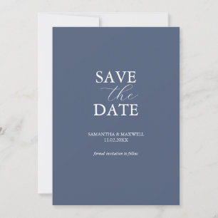Save The Date Moderne Économiser La Date Minimaliste Bleu Marine