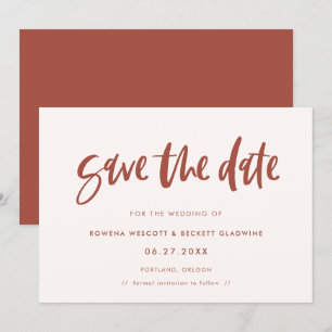 Save The Date Moderne élégant rose neige enregistrer la date