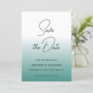 Save The Date Moderne Elegant Turquoise Simple Calligraphie Modè