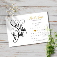 Moderne Enregistrer la date Calendrier Gold Love H