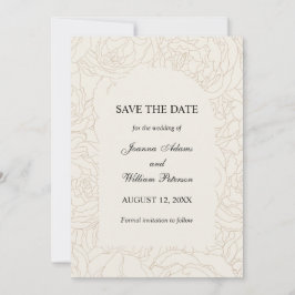 Save The Date Moderne et élégant mariage à fleurs beige brun