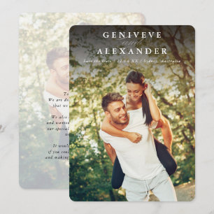 SAVE THE DATE moderne Fotos dunkle Namen Einladung