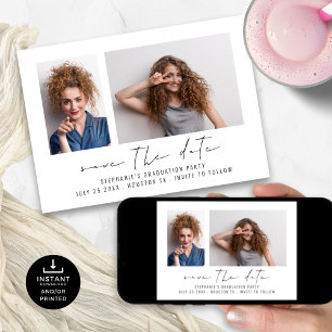 Save The Date Moderne Grad 2 Photos Script Graduation