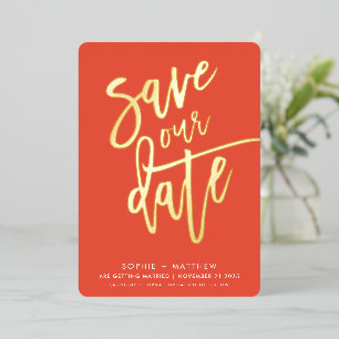 SAVE THE DATE moderne Kalligraphie Folieneinladung