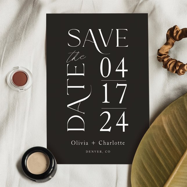 Save The Date Moderne minimal Bold Enregistrer la date typograph (Créateur téléchargé)