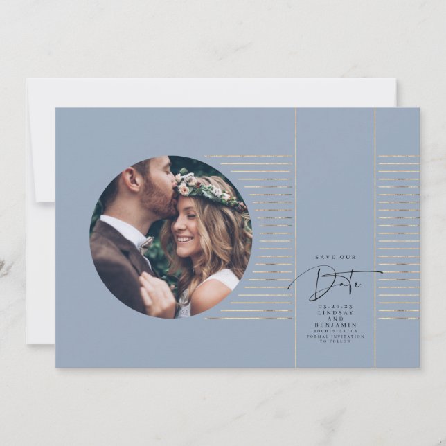 Save The Date Moderne Minimal Delicate Enregistrer La Photo Date (Devant)