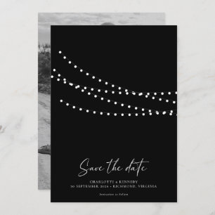 Save The Date Moderne minimal String Lights Photo Enregistrer la