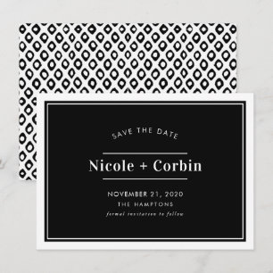 SAVE THE DATE moderne minimale Klasse Schwarz-weiß Einladung