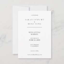 Save The Date Moderne minimaliste blanc