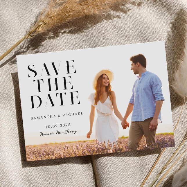 Save The Date Moderne minimaliste Chic 2 Mariage photo (Créateur téléchargé)