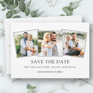 Save The Date Moderne minimaliste Simple 3 photos