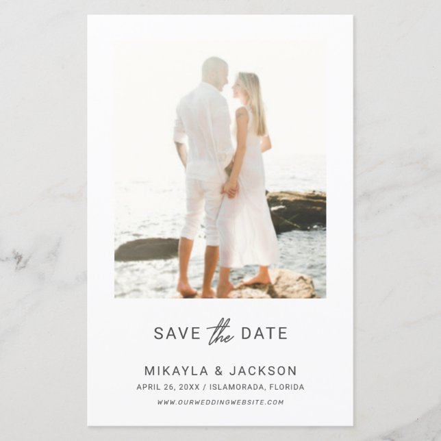 Save the Date Moderne Minimalistische Haushaltshoc (Vorderseite)