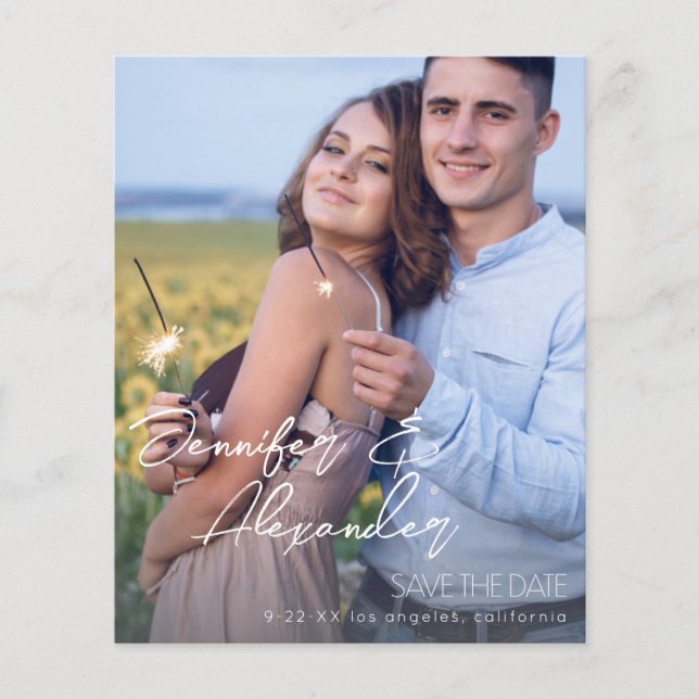 Save the Date Moderne Namen Foto VerticalV3 Flyer (Vorne)