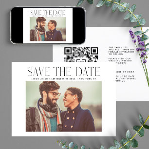 Save The Date MODERNE   QR Code Moderne Simple Photo Bordure