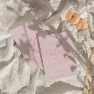 Save The Date Moderne rose coloré Whimsical Pastel Mariage amusa