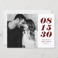 Moderne Rouge et Blanc Téméraire Date Typographie