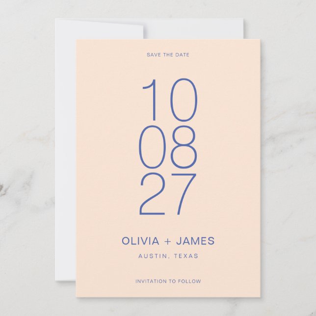 Save The Date Moderne simple Mariage non photo (Devant)