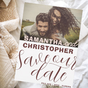 Save The Date Moderne Terracotta Sauvegarder la Date de Mariage