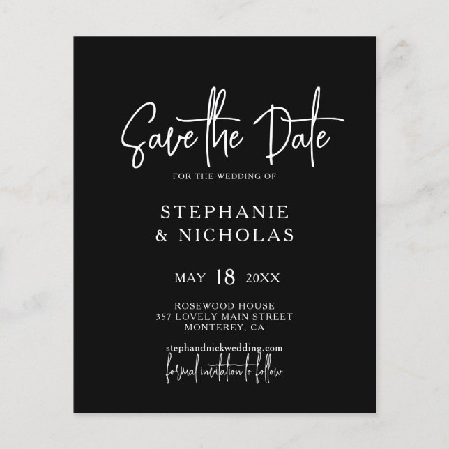 Save the Date moderner QR-Code Flyer (Vorne)