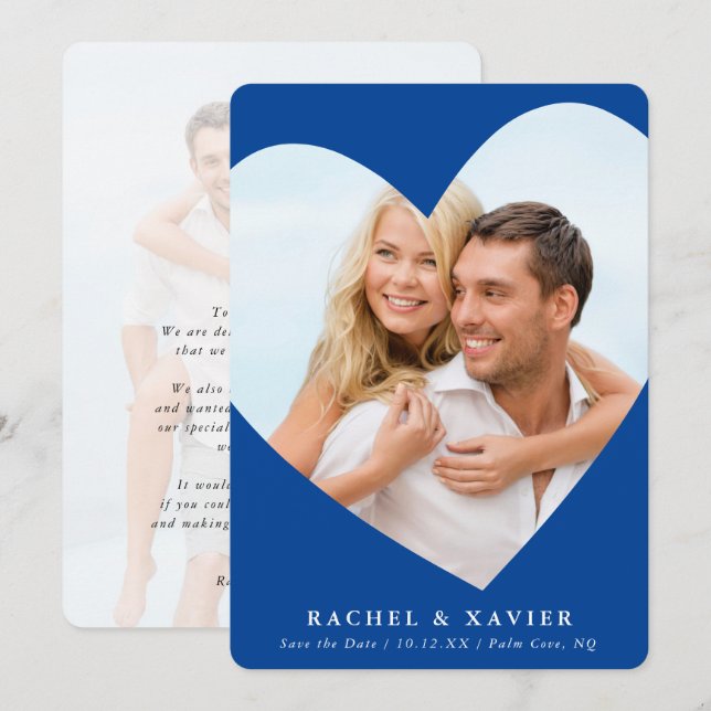 SAVE THE DATE modernes Foto Einladung (Vorne/Hinten)