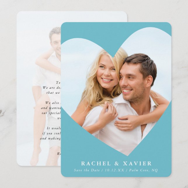 SAVE THE DATE modernes Foto Einladung (Vorne/Hinten)